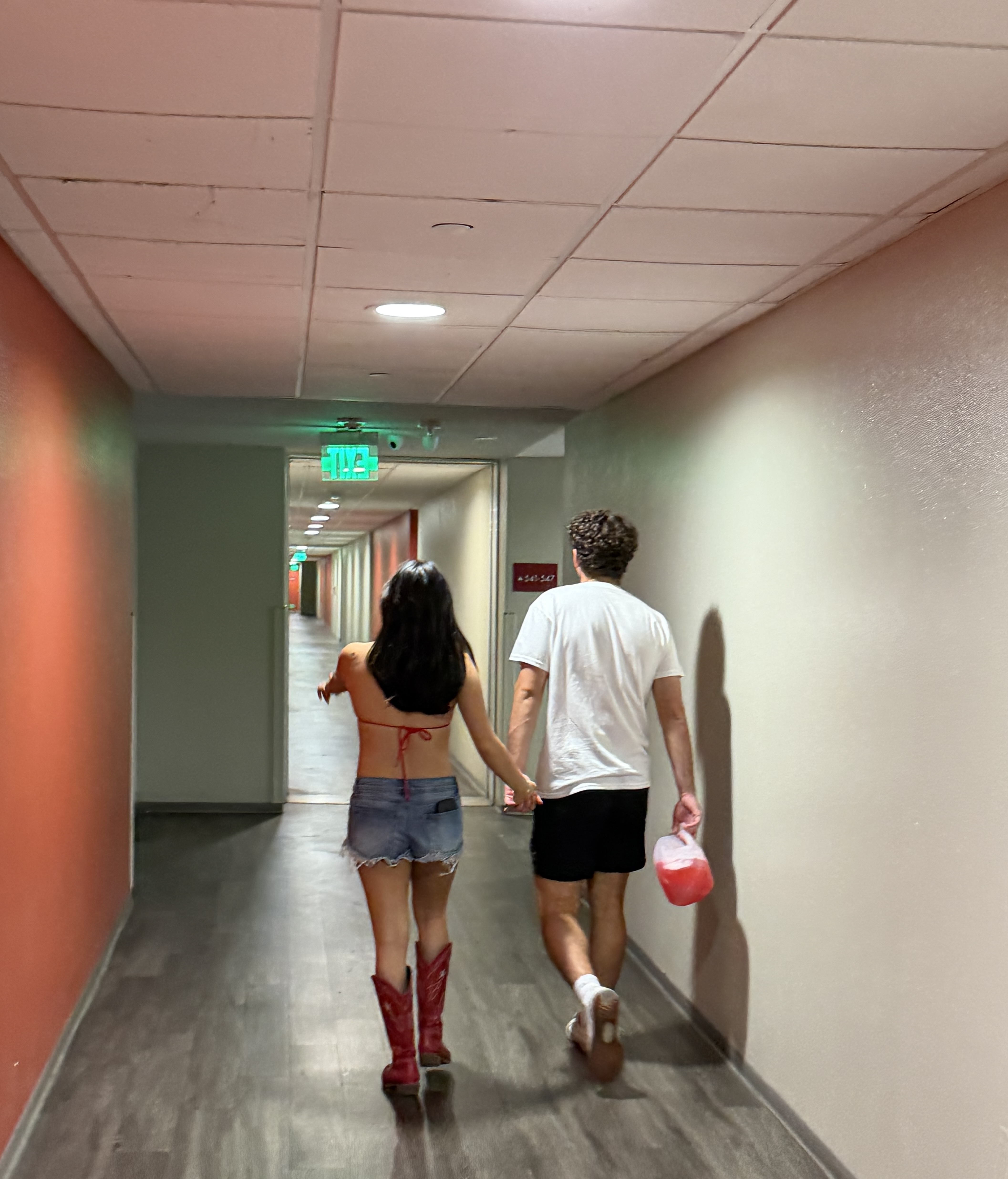 Holding hands during a walk